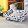 柔らかい温かい洗えるマルチカラー長方形の豪華なペットベッド